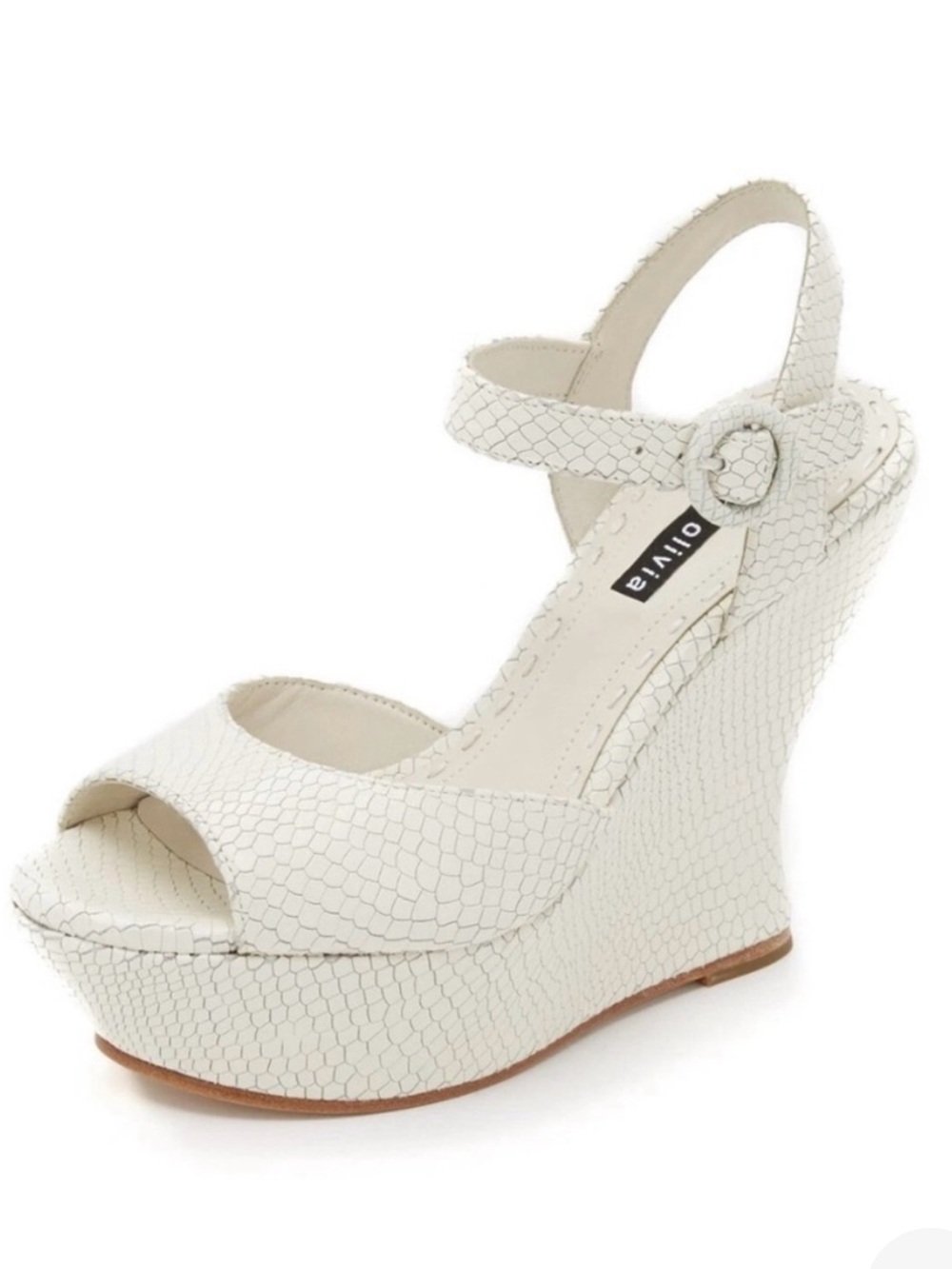 Alice + Olivia Embossed Leather Platform Sandal
